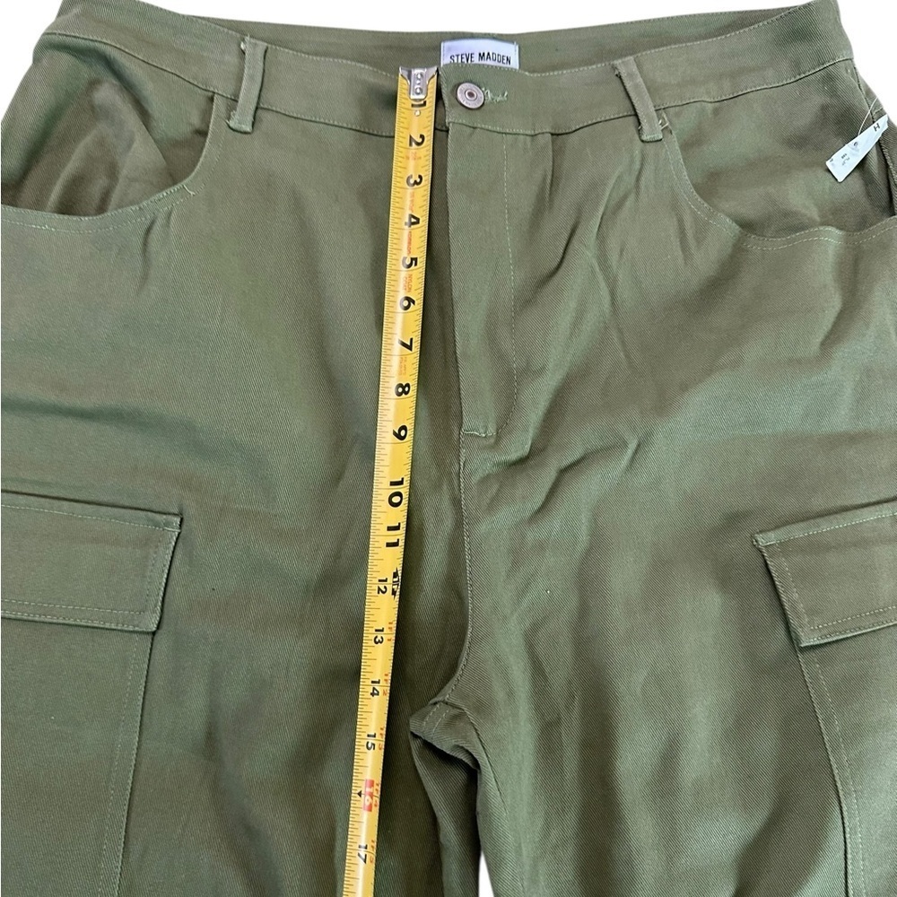 NWT STEVE MADDEN Mid Rise Cargo Pants Jeans Wide Leg Burnt Olive DO33145F Sz XL - Picture 9 of 16
